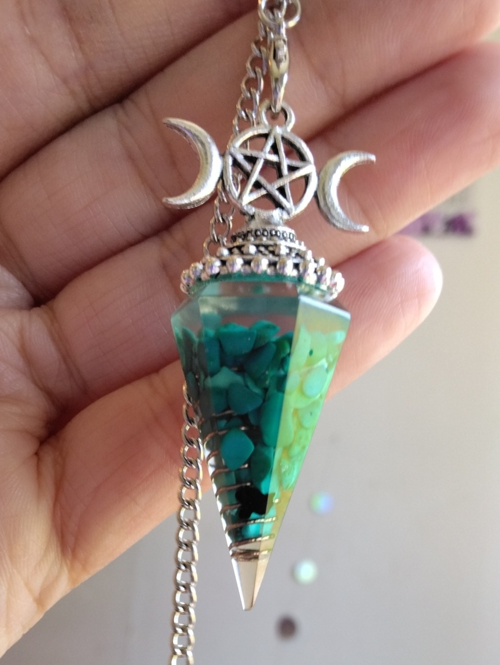 Witchy Pendulum Turquoise In Resin